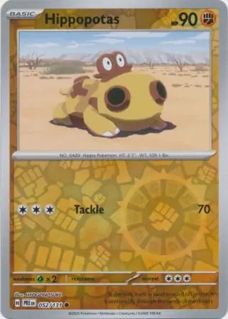 Prismatic Evolutions Hippopotas #052/131 reverse holo